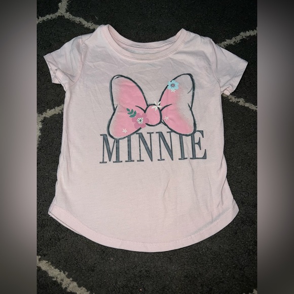 Disney Other - Disney Junior Minnie Print Girls Pink Short Sleeve T-Shirt Size 3T